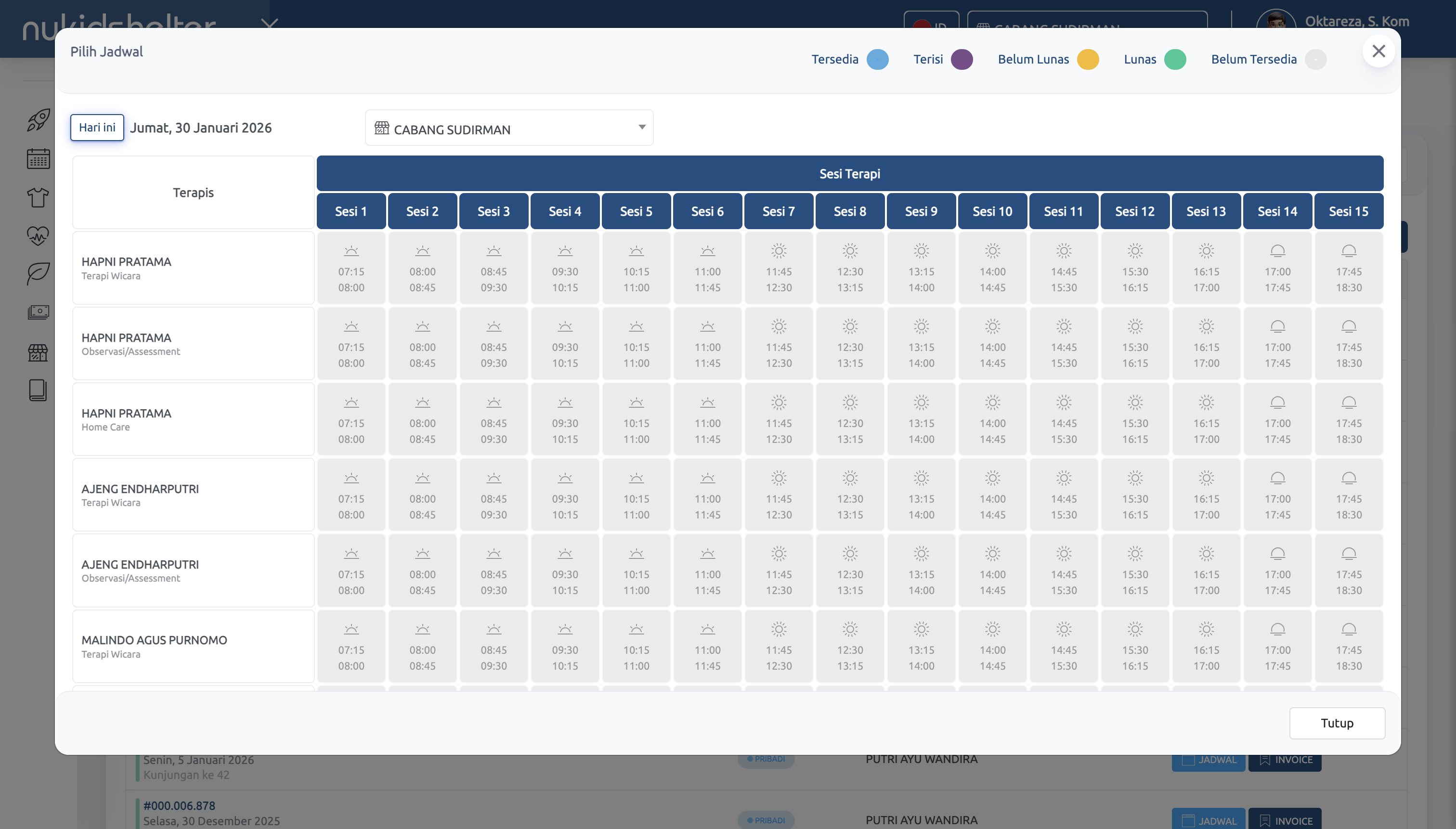 Daftar Kunjungan &amp; Aksi